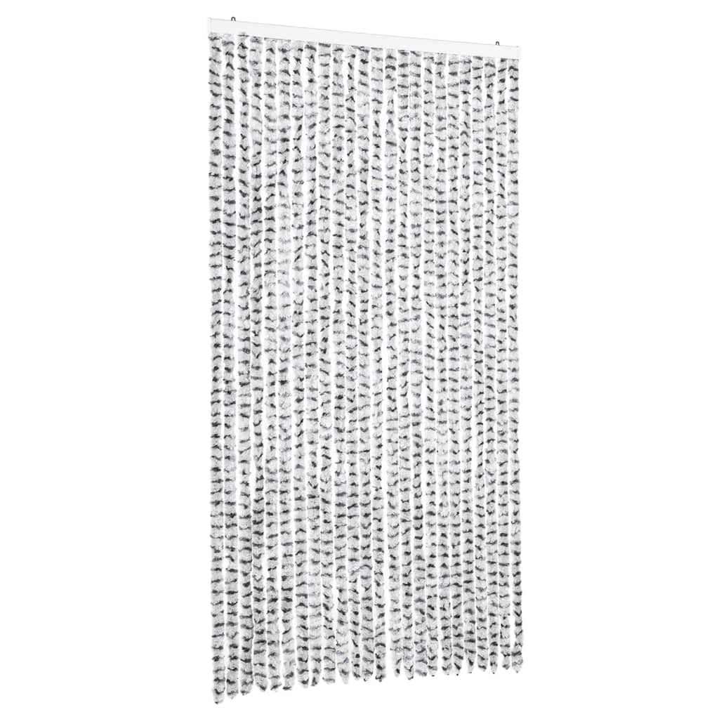 Fly Curtain Light Grey and Dark Grey 100x230 cm Chenille